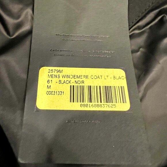 Men's Canada Goose Windermere Coat - M (Black) Brand New - Picture 16 of 16